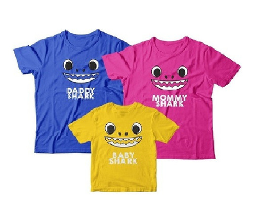 3 Camisetas De Baby Shark Para La Familia