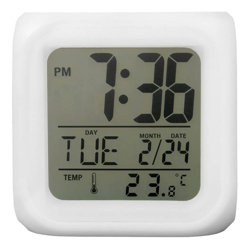 Reloj Digital Cubo Luces Led Alarma Despertador Temperatura 