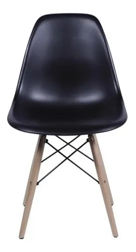 Silla de comedor BoxBit DKR Eames base madera color negro x 2 unidades