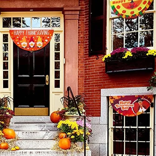 8 Banderines De Otoño De Acción De Gracias Para Decoración Y