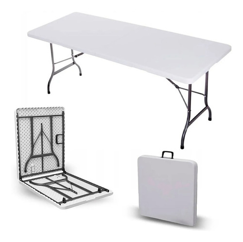 Mesa Tablón Plegable Portafolio De Plástico 180cm. Pegaso. Color Blanco
