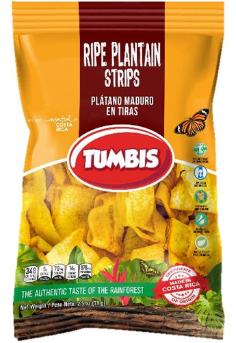 Platanitos Fritos Tumbis Plátano Maduro En Tiras 71gr