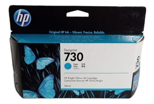 Cartucho Hp 730 Cyan Original P2v62a 130ml T1600 T1700