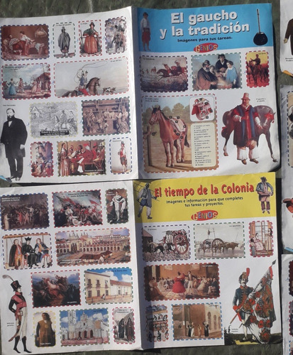 Lote Por 5 Laminas Revista Antigua * Genios * Para Recortar (Usado)