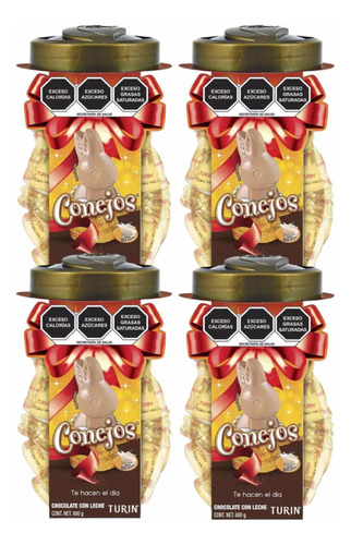 Conejos Chocolate Con Leche Turin 120 Pz De 20 G C/u