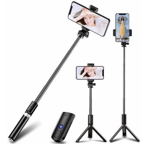 Bastão pau selfie tripe luz led bluetooth retratil celular Inboxmobile Acessorios