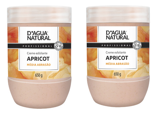 Kit 2 Und Creme Esfoliante Apricot Medio 650g Dagua Natural