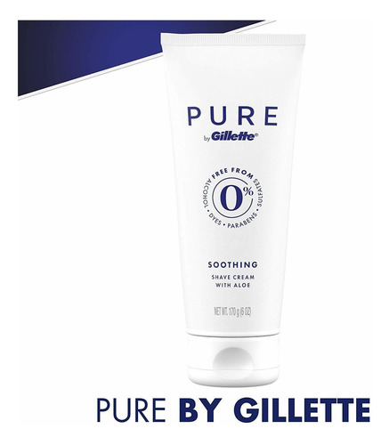 Puré Por Gillette Crema De Afeitar Calmante Con Aloe, 6 Onza