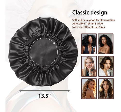 2pzs Gorro De Seda Ajustable Para Dormiry Máscara De Ojo