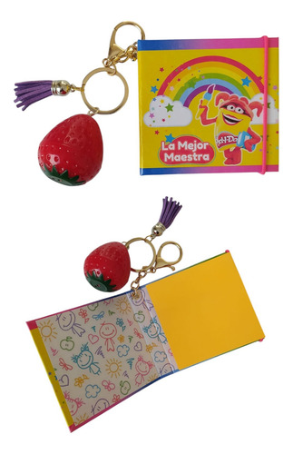 3pz Llaveros Moda Post It Libreta Colores Dia Del Maestro Rosa Claro
