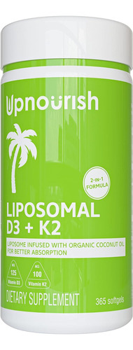 Super Vitaminas Liposomal D3 K2 125mg 365caps Orgánic + Coco