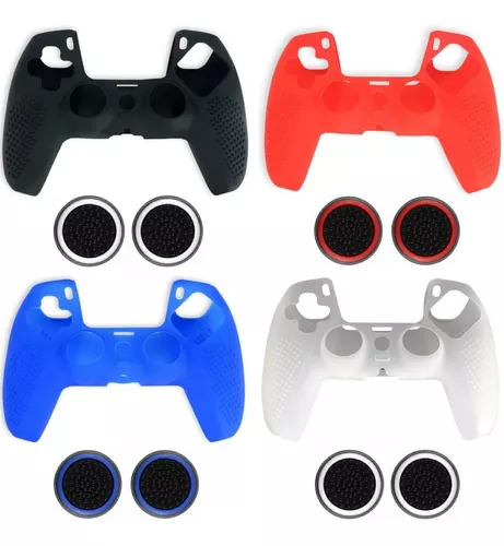 Kit 4 Capa Protetora Controle Playstation Ps5 Game Silicone Azul