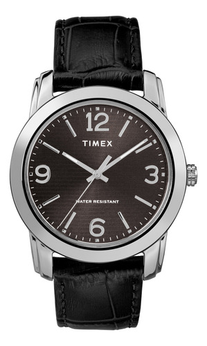 Timex Reloj Clásico De 1.535 in Para Hombre, Negro/silver.