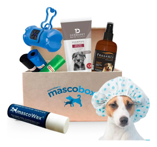 Mascobox Premium Shampoo Higiene Perfume Cepillo Bolsa Perro