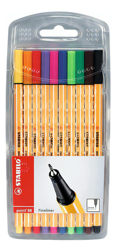 Rotulador Stabilo Point 88 Punta 0.4 Mm Estuche 10 Colores