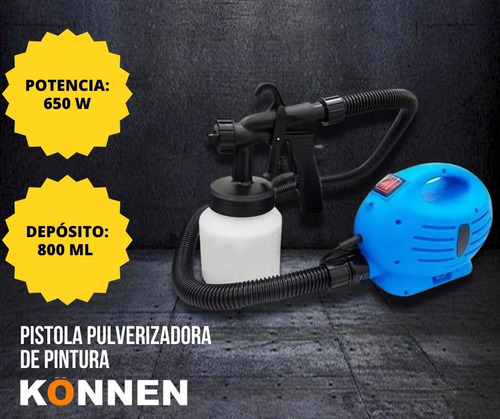 Imagen 2 de 7 de Pistola Pulverizador De Pintura 650w Konnen Paredes Jardines