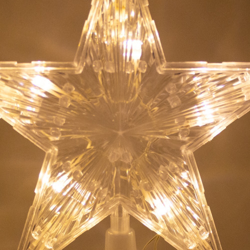 Estrella Fugaz Punta De Arbol Navideño Luz Cálida Led