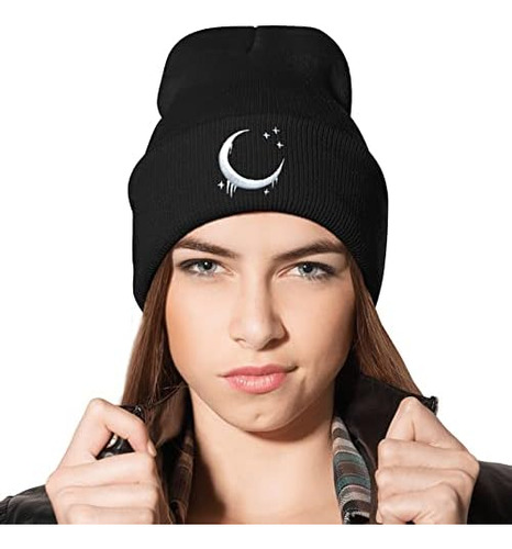Gorro De Punto Con Bordado Gótico De Luna Para Hombres Y Muj