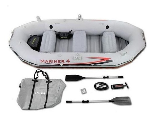 Bote Inflável Intex Mariner 4 Par Remos Bomba Barco Pesca