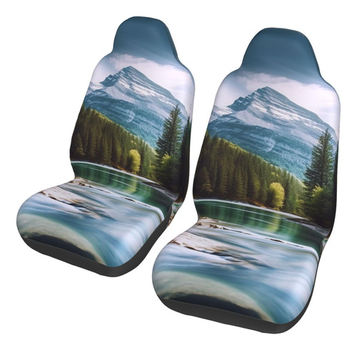 Funda Asiento Coche Estampado Montaña Lago Lavabl Para Juego