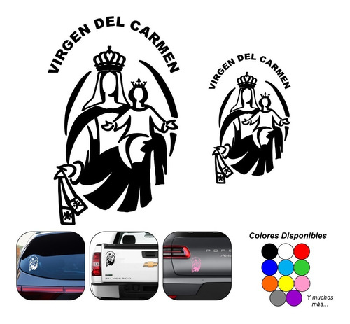 Calcomanía Virgen Del Carmen, Set X 2 