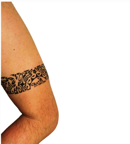 Tatuagem Temporária Masculina Bracelete Maori 29x4cm