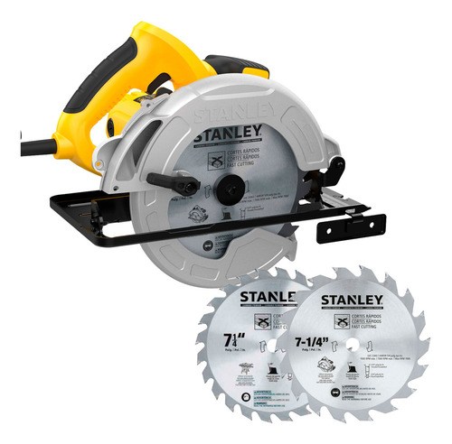 Sierra Circ 1600w + 2 discos Sierra 7-1/4 Stanley SC16d2-B2c