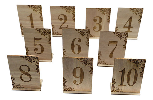 10 Letreros De Madera Con Números De 1 A 10 Números Para Mes