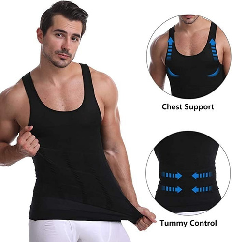 Imagen 2 de 8 de Whatafit Camiseta Faja Playera Reductora Moldeadora Hombre