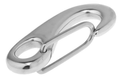 Kit 2 Mosquetão Chaveiro Resistente Aço Inox 100mm Cor Cinza