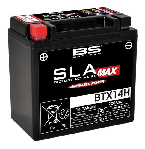 Batería Moto Bs Battery Btx14h Max Factory Activated Bmw