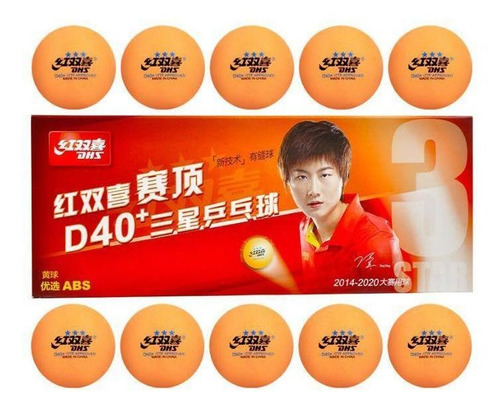 10 pelotas de tenis de mesa DHS 40+ Professional 3 Stars