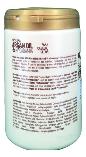 Kit Completo Argan Oil & Macadâmia Sachê Para Cabelos Seco