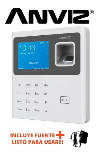 Reloj Control Personal Biometrico Horario Anviz W1 Pro + Fue