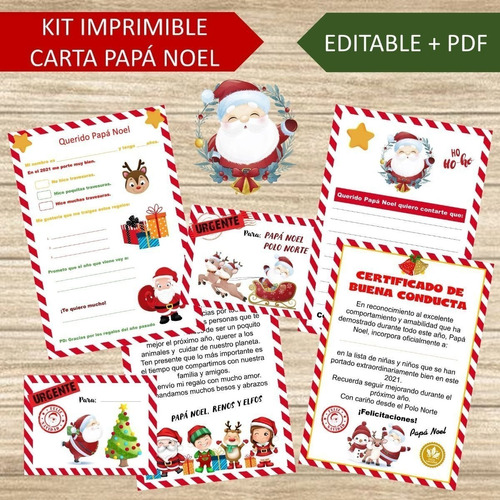 Kit Imprimible Navidad Carta A Papá Noel