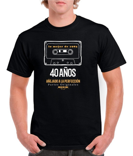 Imagen 1 de 2 de Polera Hombre Estampado Cumpleaños - 40 Años