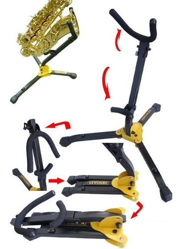 Suporte Dobravel Para Saxofone Alto - Tenor Hercules Ds530bb