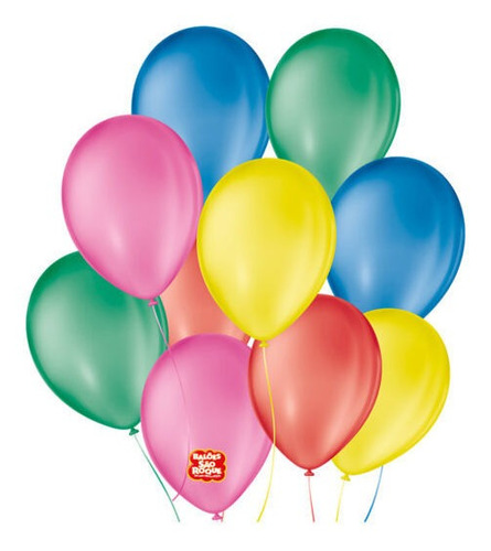 Balões 09 Liso Com 50un Bexigas Sortido 108109650 São Roque
