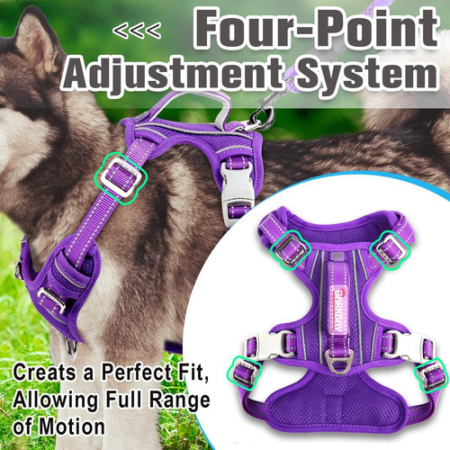 Arnés Para Perro Sin Tirones, Clip Frontal, Resistente, Refl