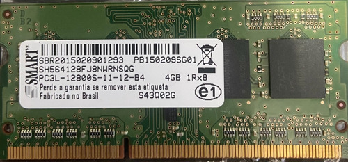Imagem 1 de 1 de Memória Ram 4gb 1x4gb Smart Sh564128fj8nwrnsqg
