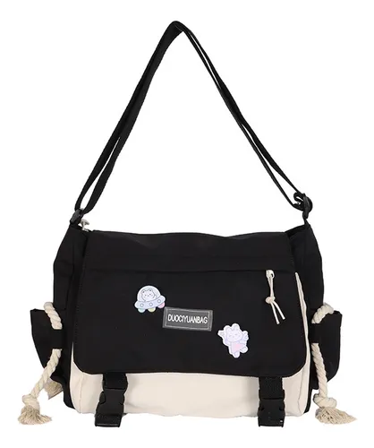 Bolso bandolera negro para mujer con flores orientales, Mochila pequeña  bandolera tejido tapiz, Mochila bandolera de lona y bolso de pecho -   México