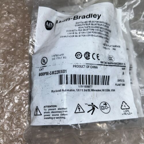 (3) Allen-bradley 800fm-sm22mx01 2 Position Maintained S Bby
