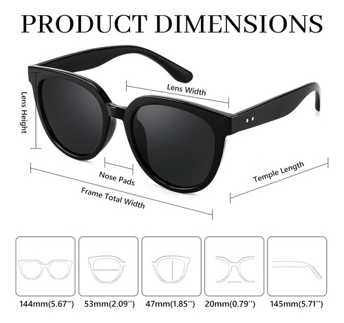 Feisedy Gafas De Sol Para Mujer, Gafas De Sol Redondas Polar