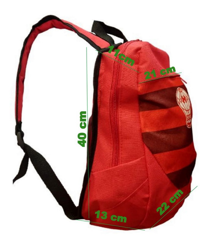 Imagen 4 de 5 de Mochila Huracán Mediana Roja