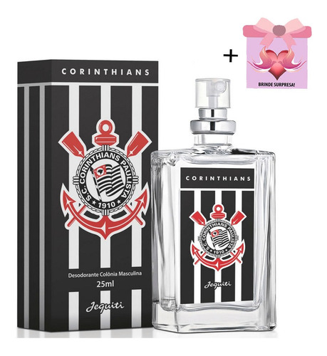 Colônia Masculina Time Corinthians 25ml Jequiti + Brinde