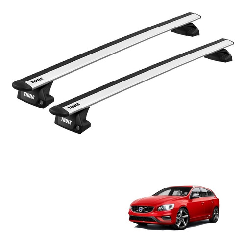 Rack Bagageiro Teto Volvo V60 2013 Até 2017 Evo Thule