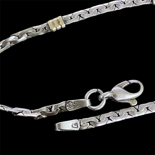 Pulsera De Plata Y Oro 4gr Plateado 7 Cm 20 Cm (Usado)