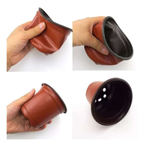 Imagen 4 de 4 de Pack 100 Florero Flexible Maceta Cactus Suculentas 9x8