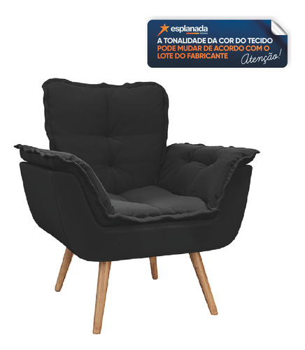 Kit 2 Poltronas Decorativas Dubai Para Sala Veludo Preto Selmer