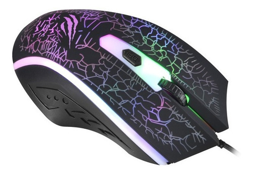 Mouse Gamer Rgb Luz Led Multicolor 1200dpi Havit Ms736 Negro